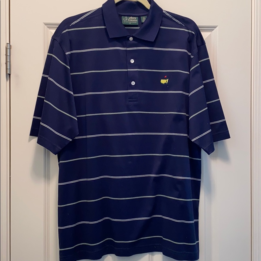 Navy BlueWith Stripes Masters Golf Shirt